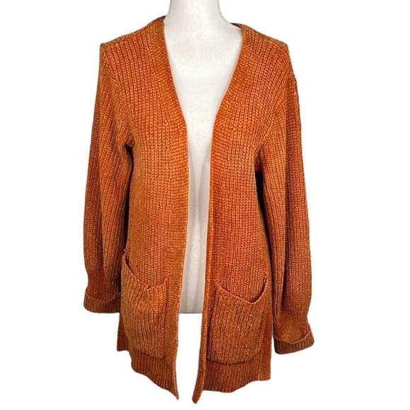 Urban Outfitters Rust Chenille Super Soft Open Long Sleeve Cardigan Size Medium - Picture 1 of 8